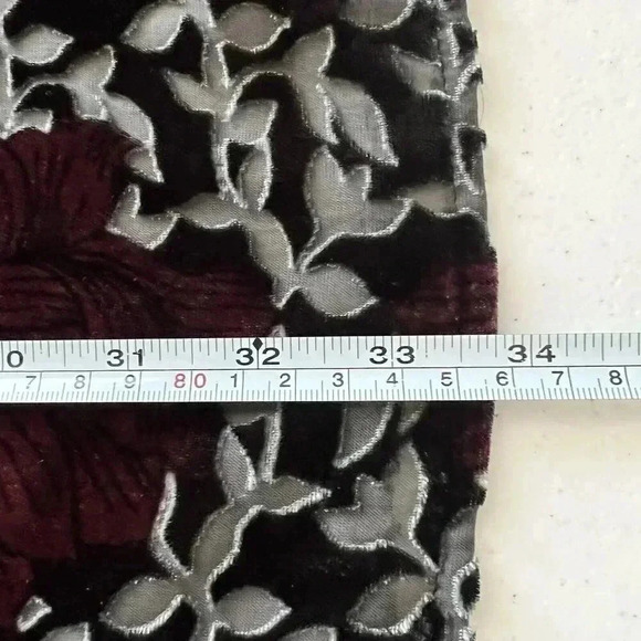 Abercrombie & Fitch Mini Dress S Floral Burnout Lined Black Burgundy Whimsigoth - Picture 14 of 14